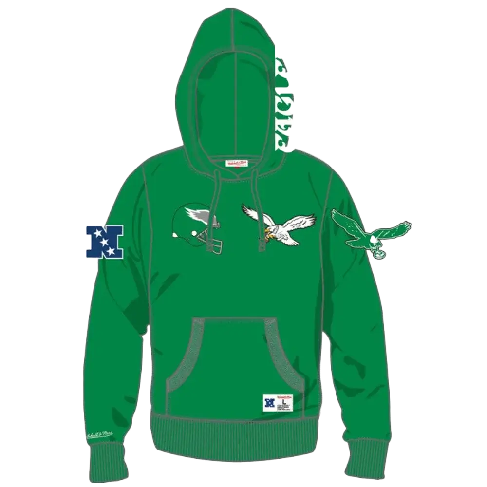 Sudadera verde con capucha Philadelphia Eagles Mitchell & Ness Heritage City Connection