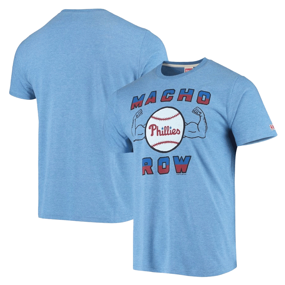 Philadelphia Phillies Macho Row Hyperlocal Tri-Blend T-Shirt - Light Blue
