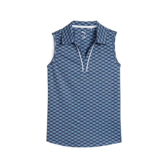 Puma Golf Girl's Scallop Sleeveless Polo Navy Color