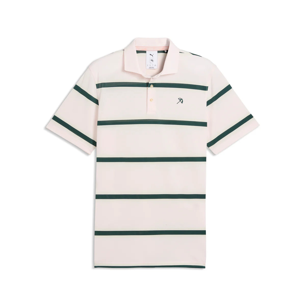 Puma Golf Men's AP Pique Stripe Golf Polo Pink Color.