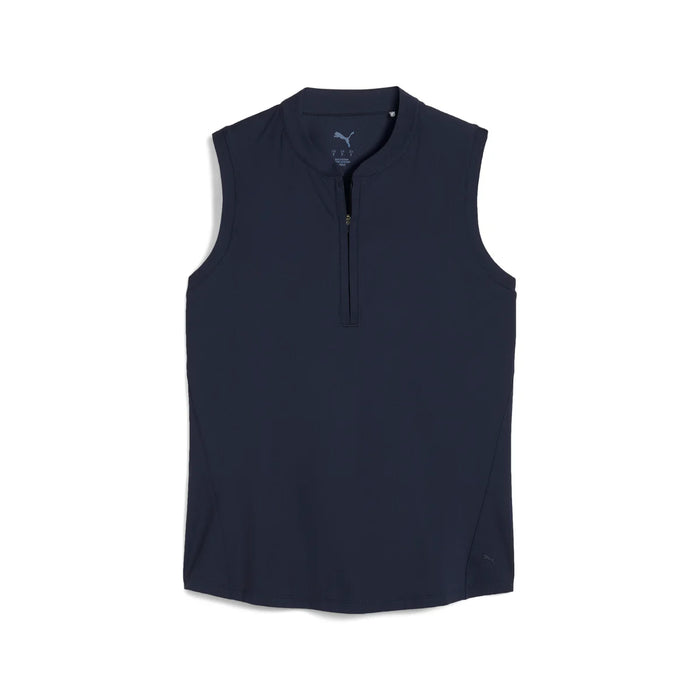 Puma Golf Women's Aerlon Mock Sleeveless Polo Navy Color