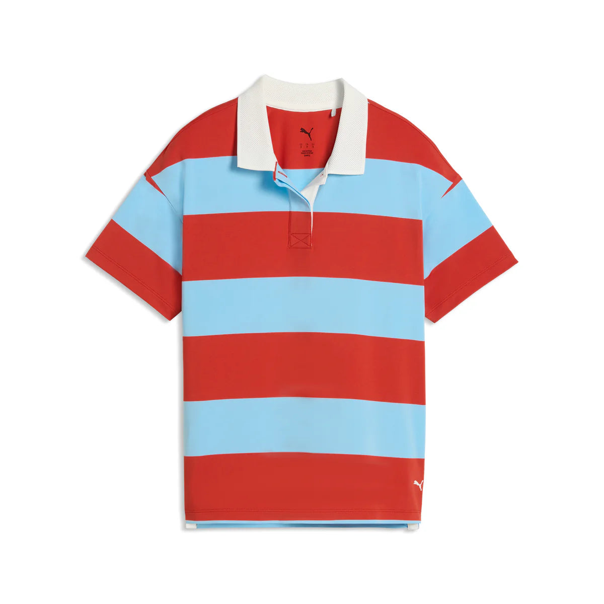Puma Golf Women's CLOUDSPUN Rugby Polo Red/Blue Color