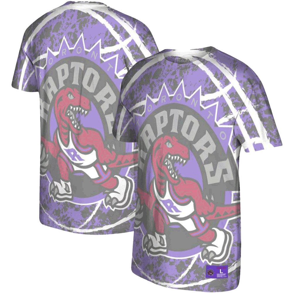 Toronto Raptors Mitchell & Ness Purple Hardwood Classics Jumbotron T-Shirt