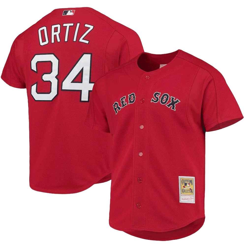 David Ortiz Boston Red Sox Mitchell & Ness Red 2004 Batting Practice Jersey