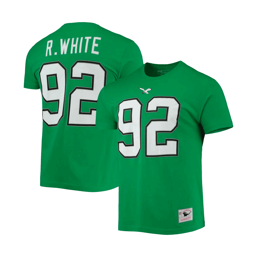 Reggie White Philadelphia Eagles Retired Player Authentic Stack Name & Number T-Shirt