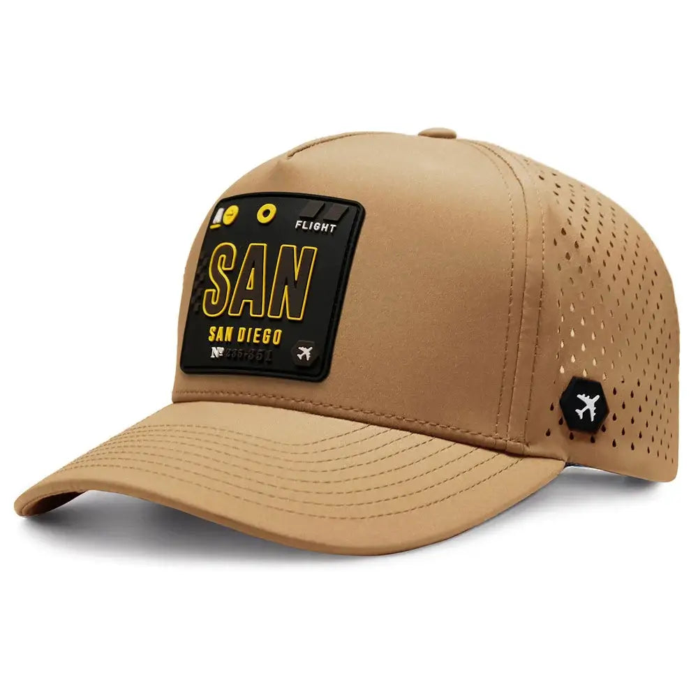 San Diego Performance Cap Camel color 3Quarter front view