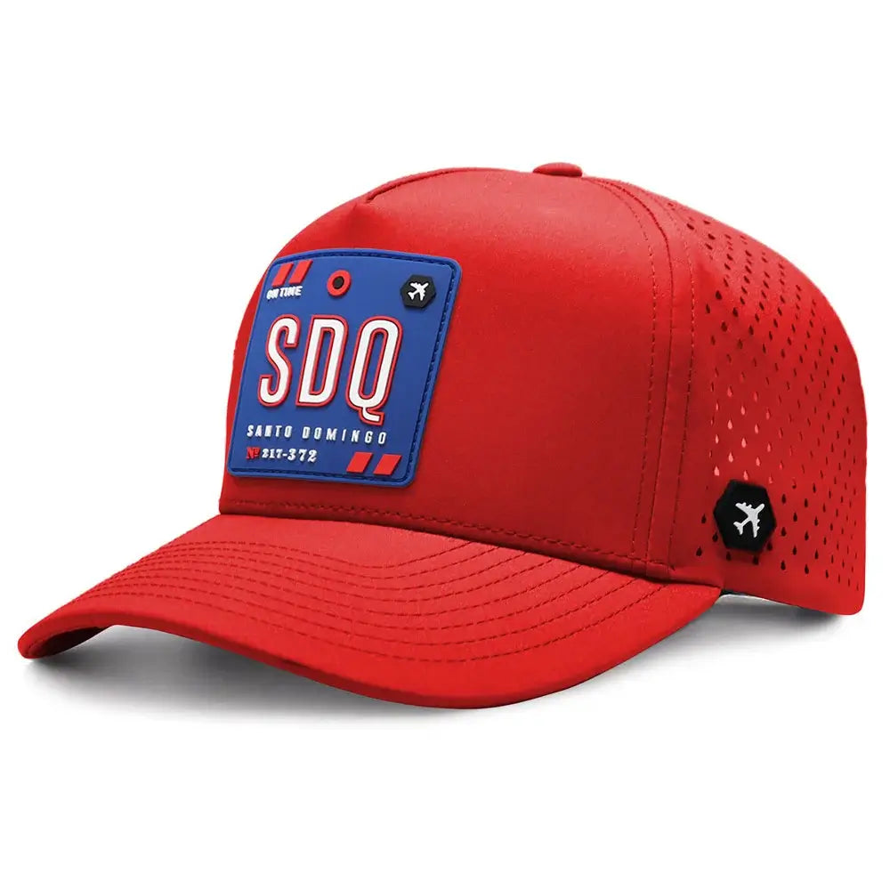 Santo Domingo Performance Cap Red color 3Quarter front view
