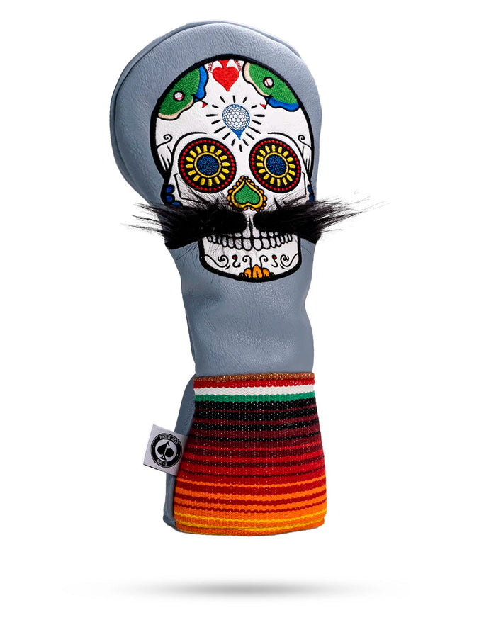 Calavera de azúcar con bigote - Cubierta gris para fairway