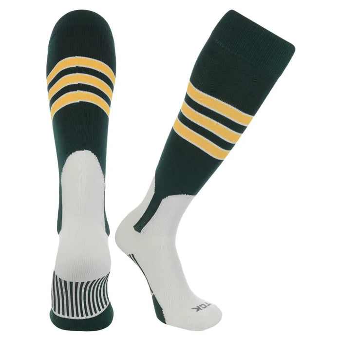 TCK Baseball Stirrup Socks with Stripes - Pack of 3 Green Color