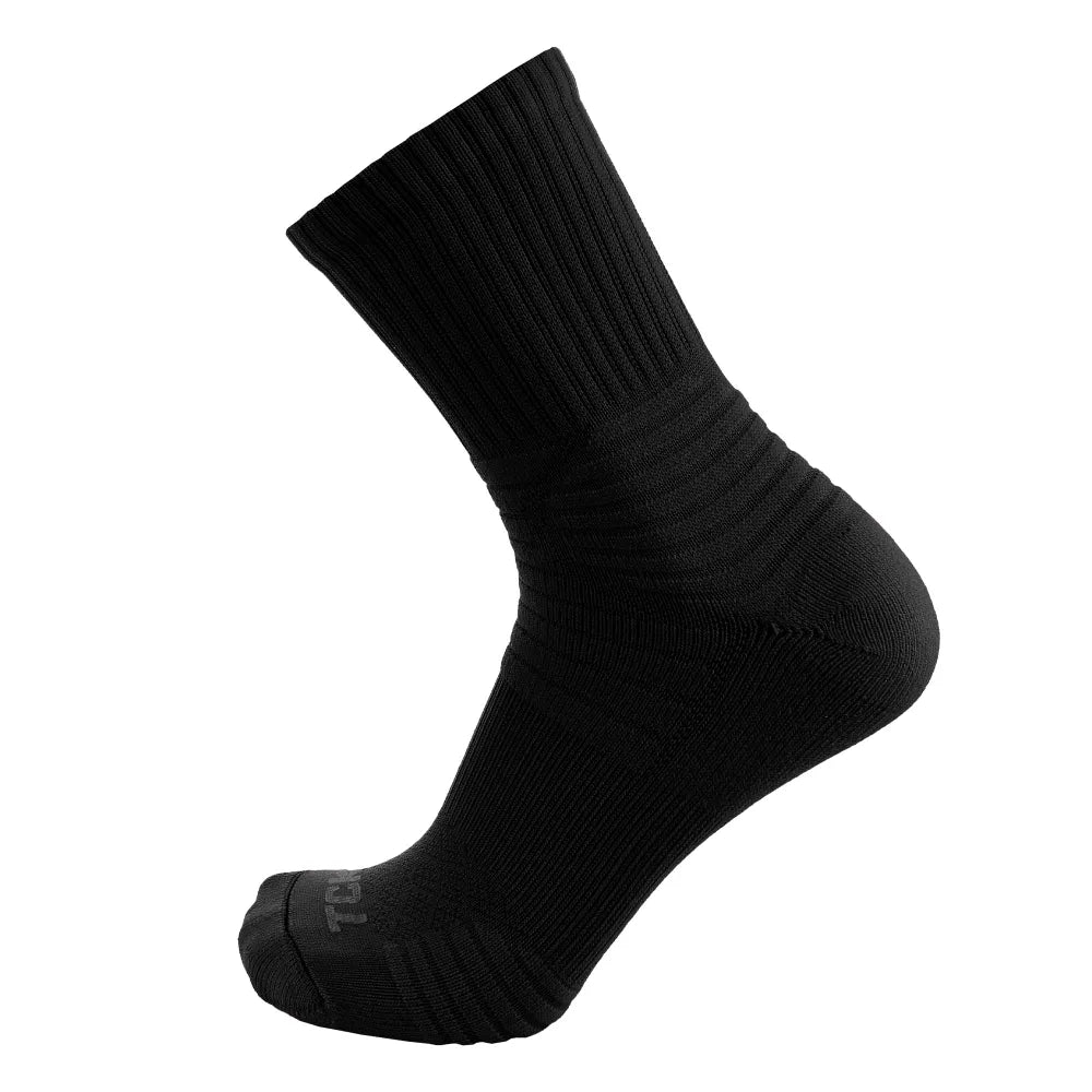 TCK Flex Quarter Crew Athletic Socks - Pack of 3 Black Color