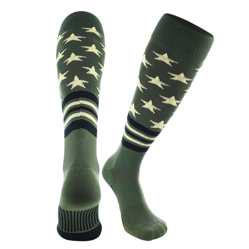 TCK Freedom Dugout USA Made Stars & Stripes OTC Socks - Pack of 3