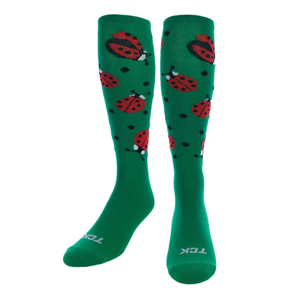 TCK Ladybug Athletic Knee High Socks - Pack of 3 Green Color