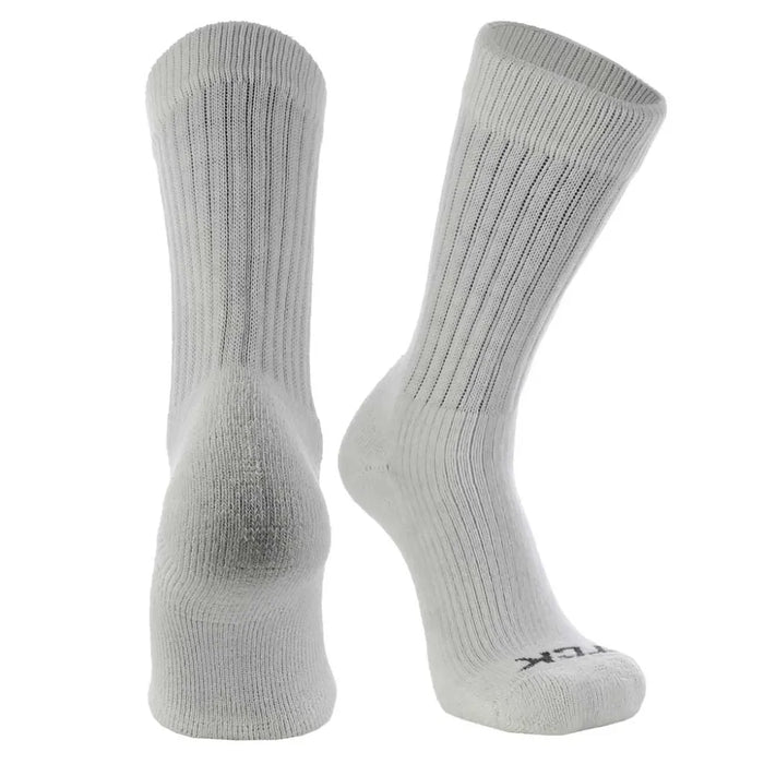TCK Reacs Ultra-Soft Acrylic Athletic Crew Socks - Pack of 3 White Color