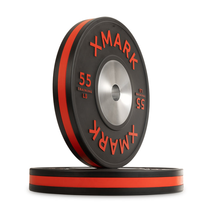 Discos de entrenamiento IWF Premium a rayas (lb) en pares y juegos