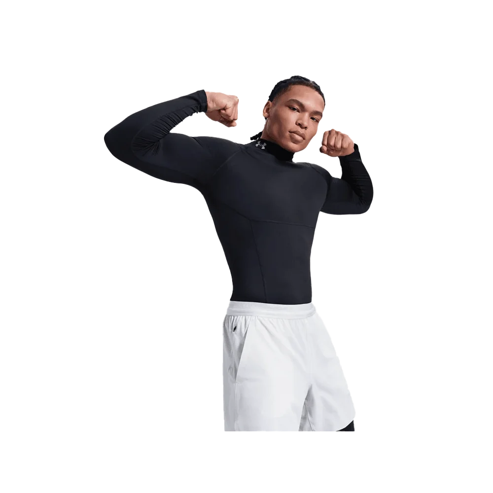 UA Men's ColdGear Elite Compression Mock Long Sleeve black Color
