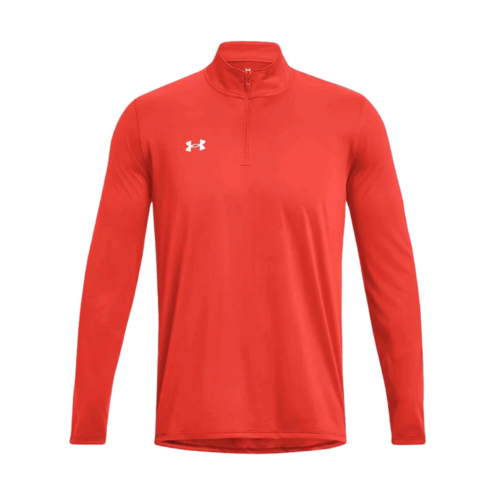 UA Men's Team Tech LS 1/4 Zip orange Color