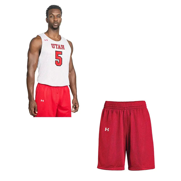 UA Men's Triple Double Basketball Set Jersey - Short Red Color