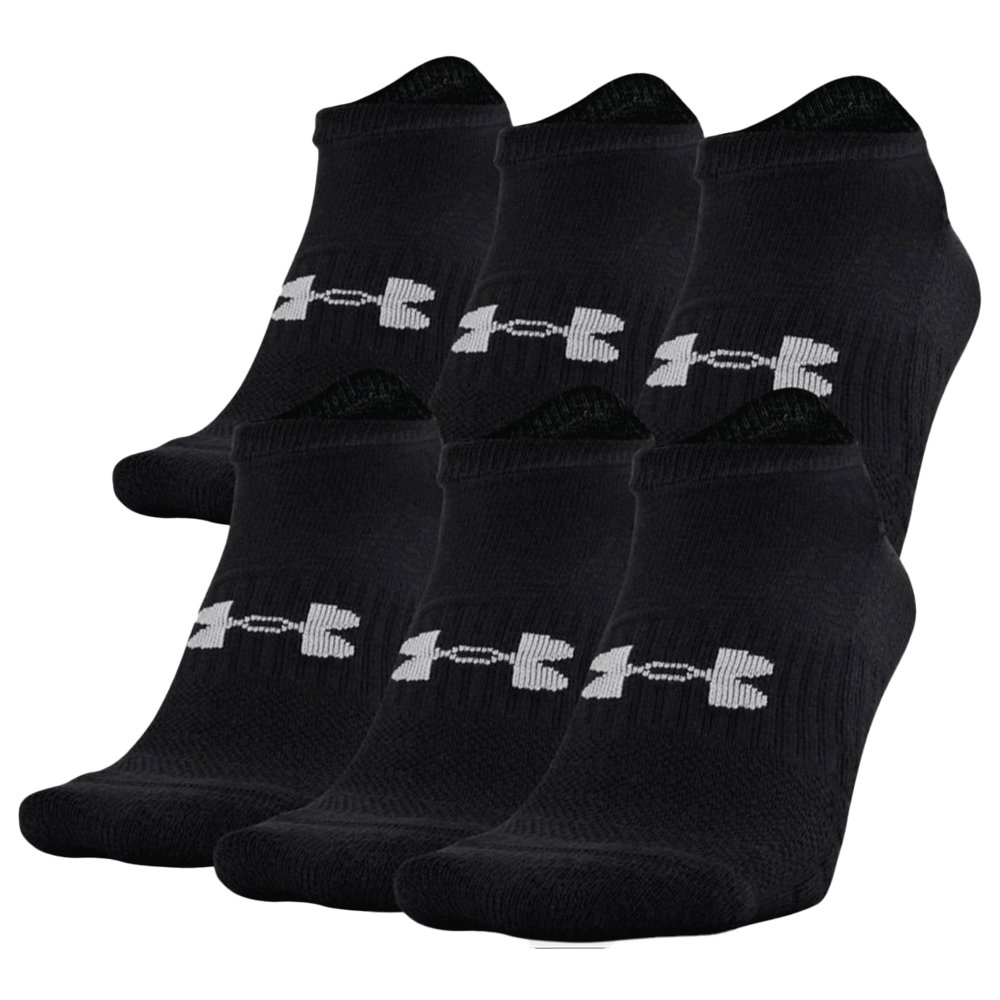 UA Unisex Training Cotton No Show 6-Pack Socks