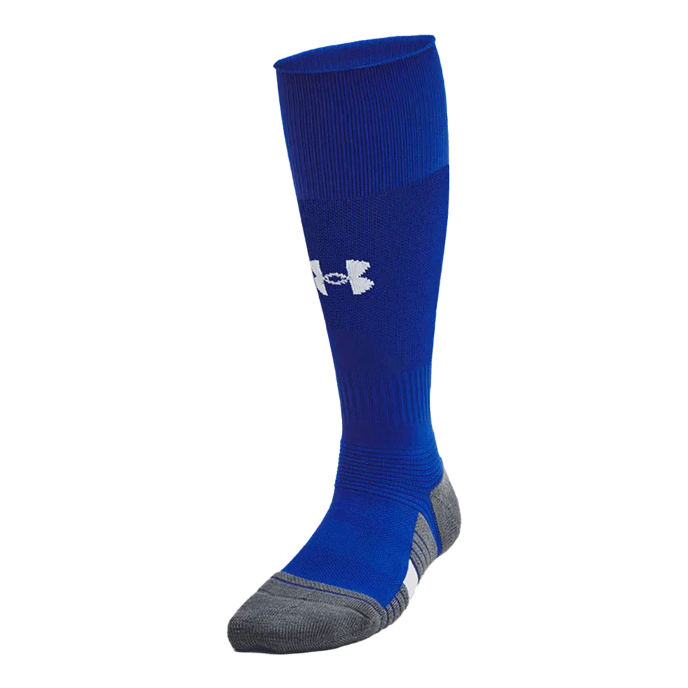 UA Kid's Magnetico Over-The-Calf Socks Blue/Grey Color Front View