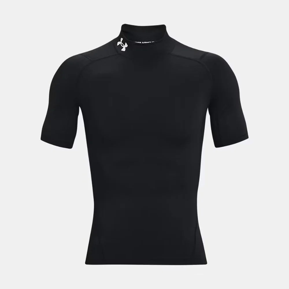 UA Men's HeatGear® Compression Mock Short Sleeve Black Color