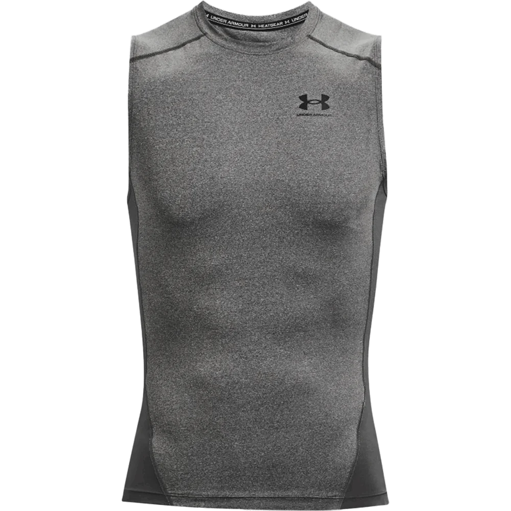UA Men's HeatGear® Compression Sleeveless Gray Color.