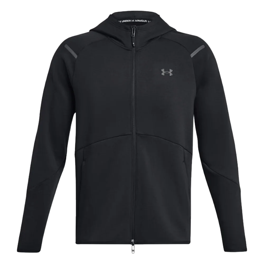 UA Men's Unstoppable Fleece Full-Zip Black Color.