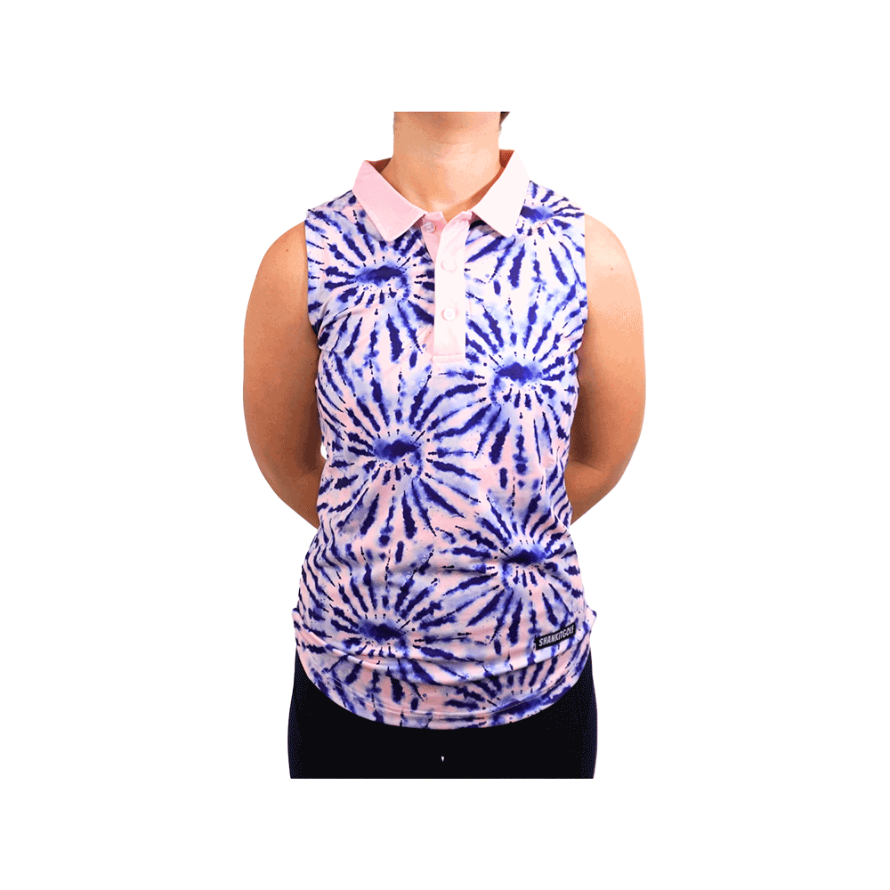 Womens Tie Dye Polo