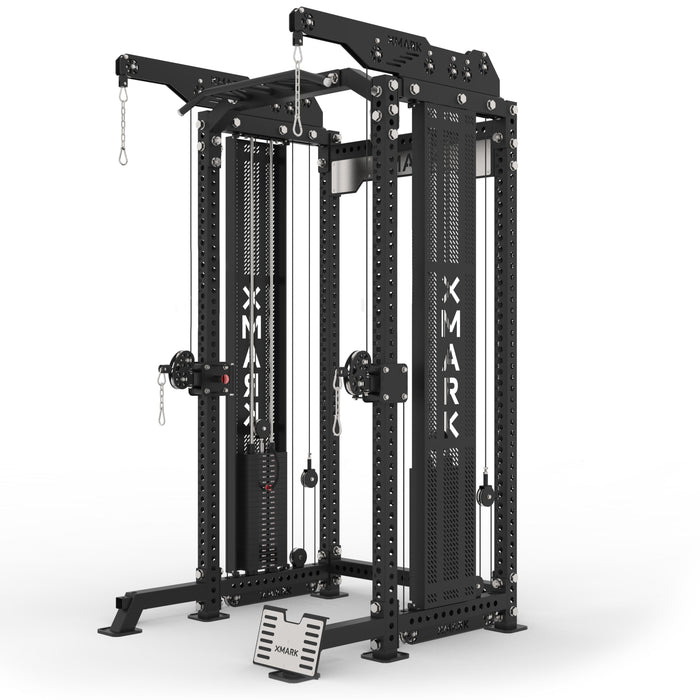 Máquina funcional comercial de medio rack con polea alta y remo bajo