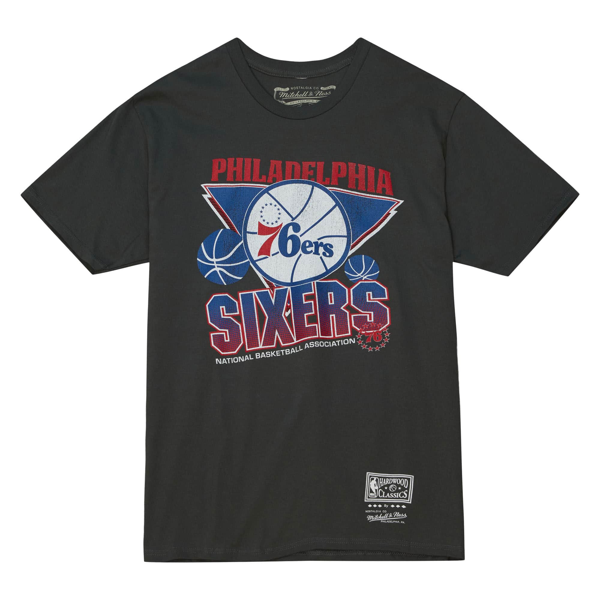 Camiseta vintage agrietada de Mitchell & Ness para hombre de los Philadelphia 76ers