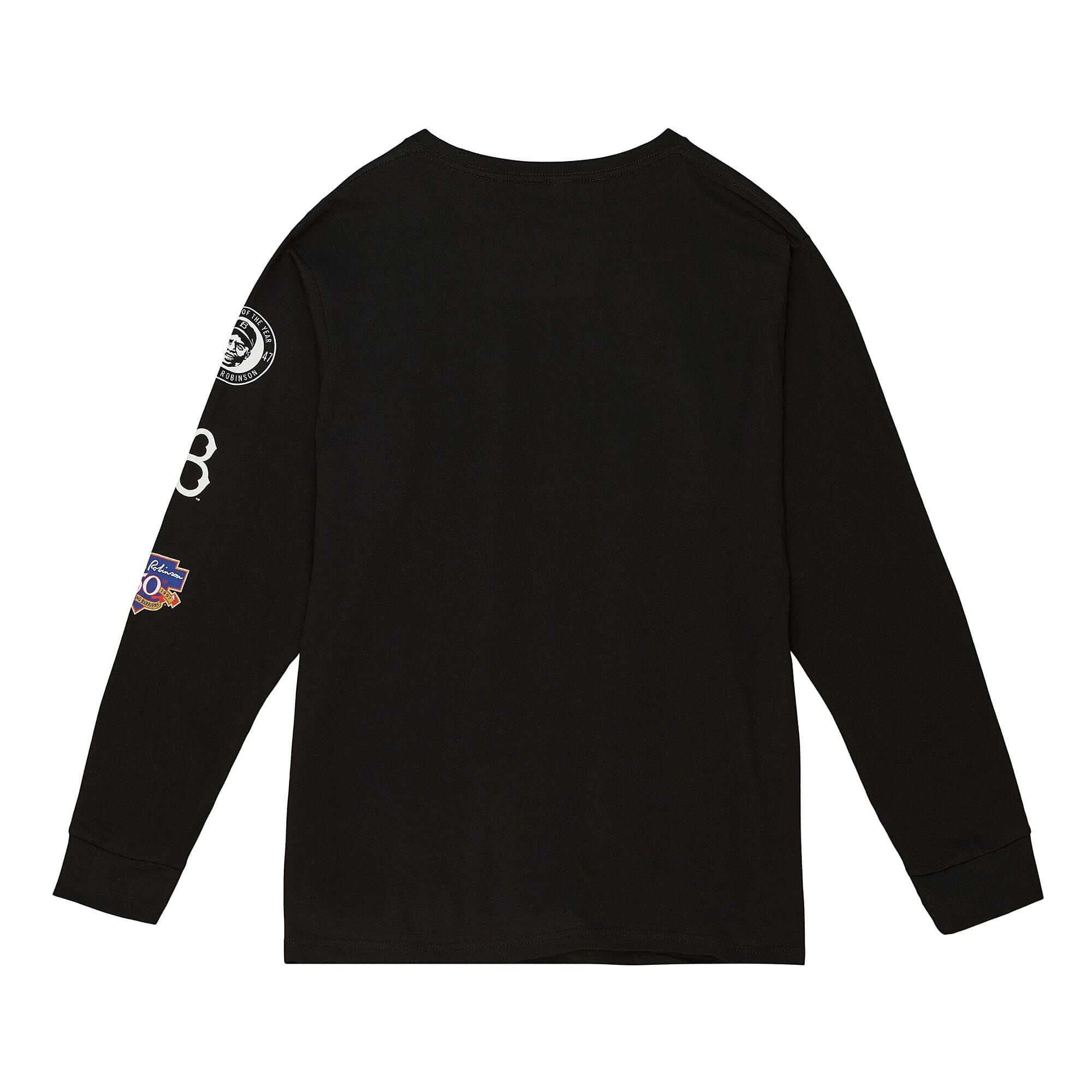 Camiseta Batter Up LS de Mitchell & Ness, Brooklyn Dodgers, Jackie Robinson