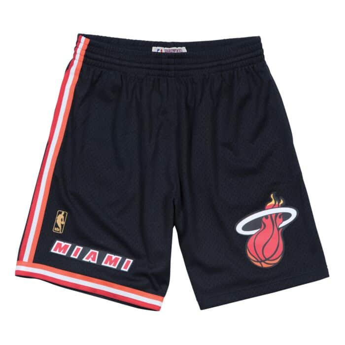 MENS MITCHELL & NESS NBA SWINGMAN ROAD SHORTS HEAT 96-97 | Midway Sports.