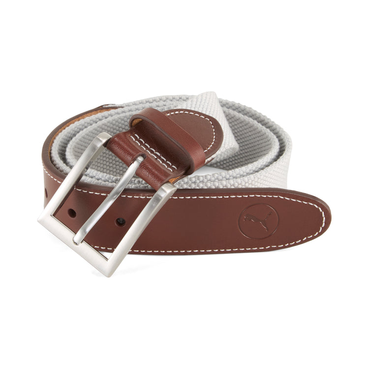 Puma Golf Needlepoint Canvas Belt Gray Color.