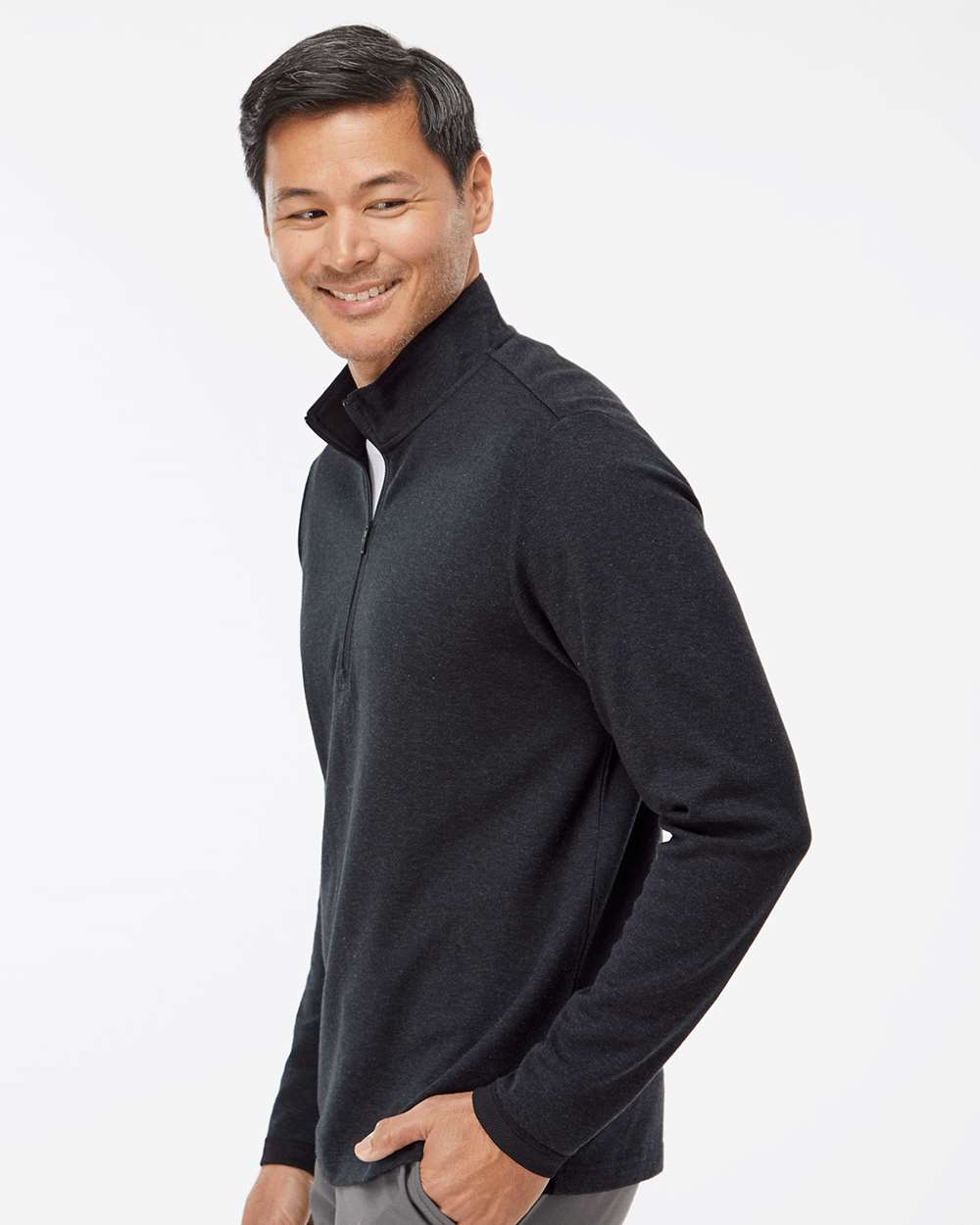 Adidas Men's 3-Stripes Quarter-Zip Sweater Pullover