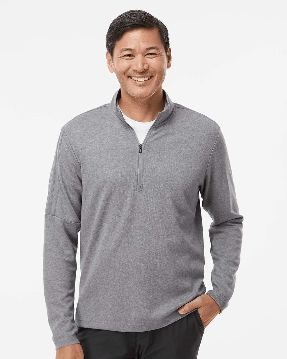 Adidas Men's 3-Stripes Quarter-Zip Sweater Pullover