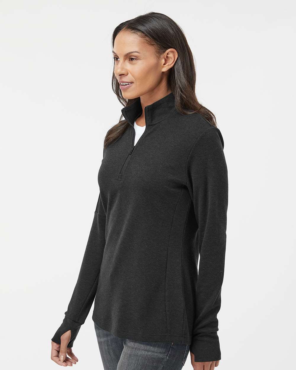 Adidas Women's 3-Stripes Quarter-Zip Sweater Pullover