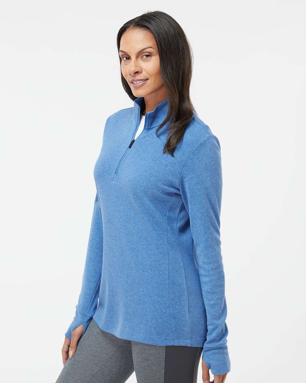 Adidas Women's 3-Stripes Quarter-Zip Sweater Pullover