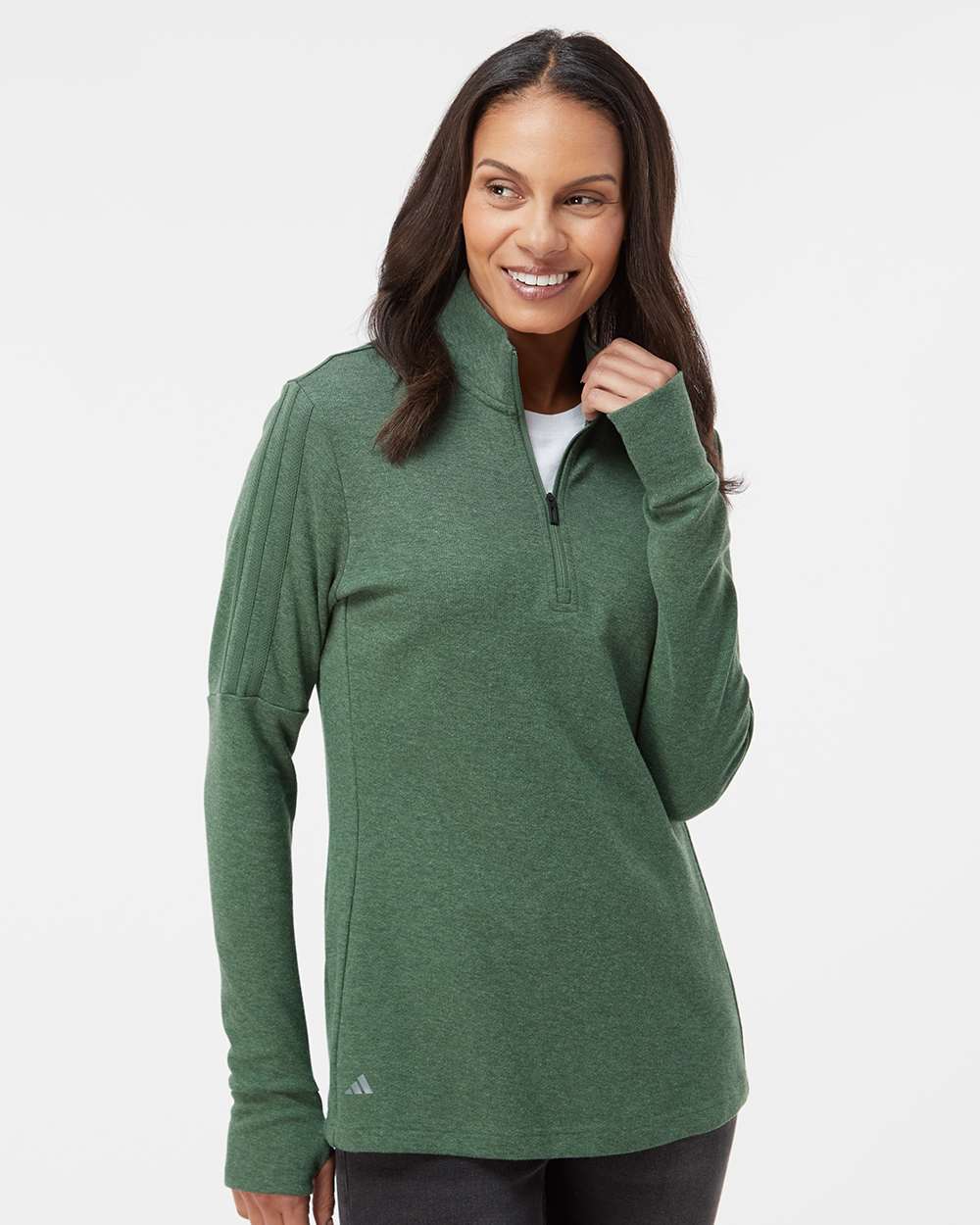 Adidas Women's 3-Stripes Quarter-Zip Sweater Pullover