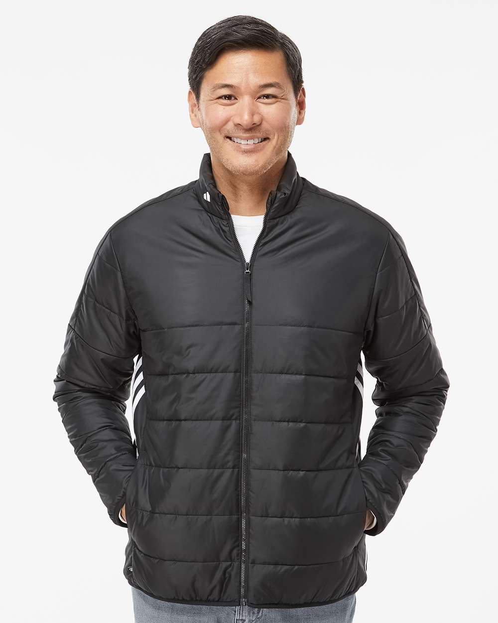 Adidas Men's 3-Stripes Puffer Full-Zip Jacket