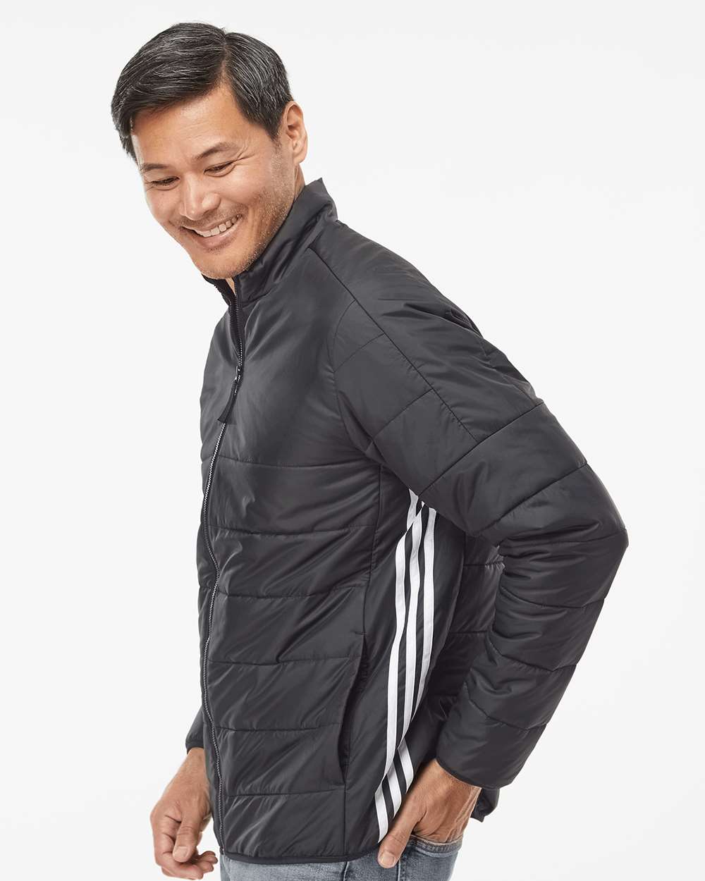 Adidas Men's 3-Stripes Puffer Full-Zip Jacket