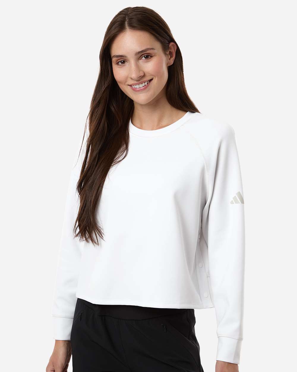 Adidas Women's Beyond Side-Snap Crewneck Sweatshirt