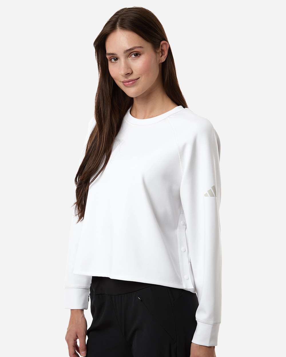 Adidas Women's Beyond Side-Snap Crewneck Sweatshirt