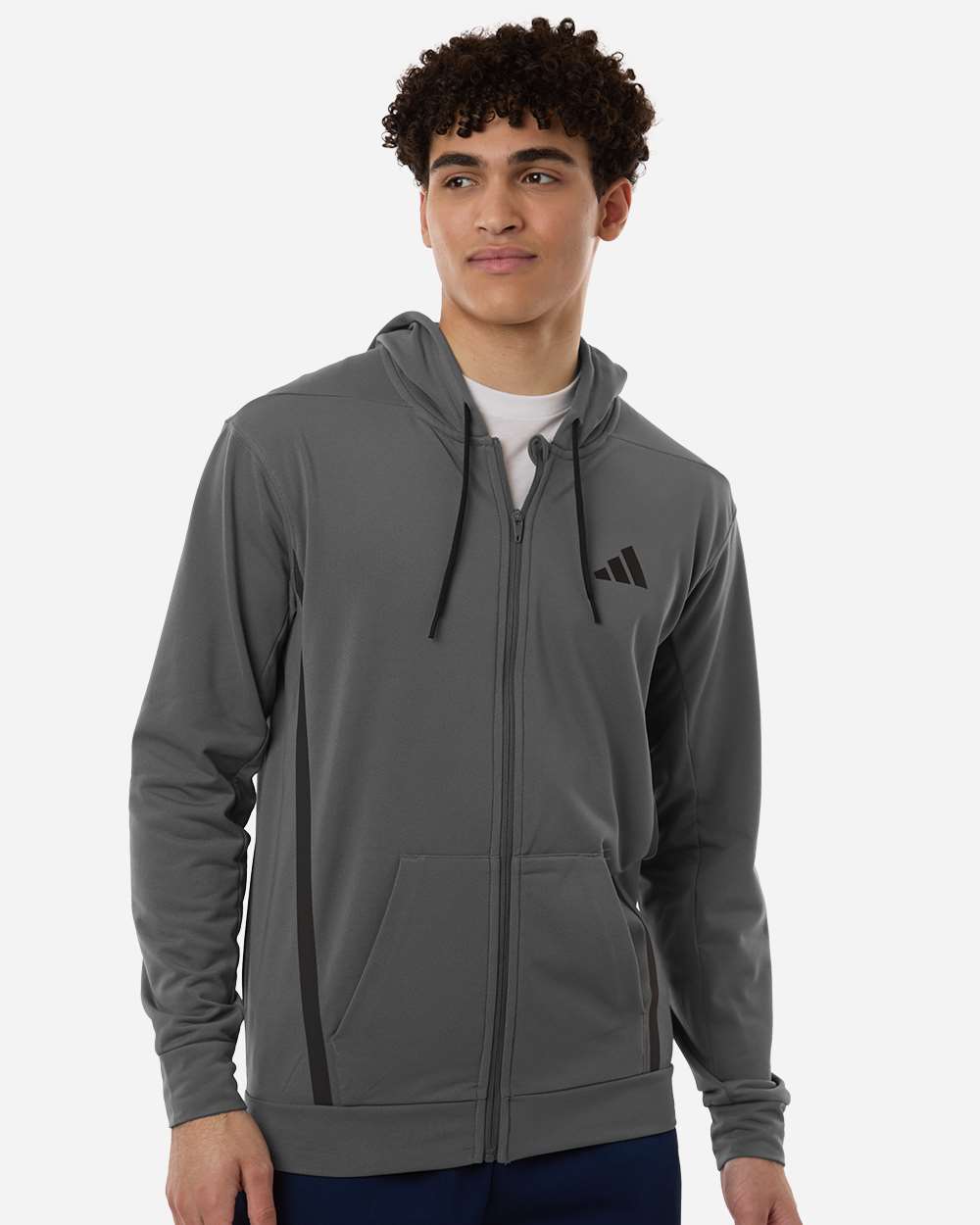 Adidas Men's Game & Go Fleece Full-Zip Hooded Sweatshirt