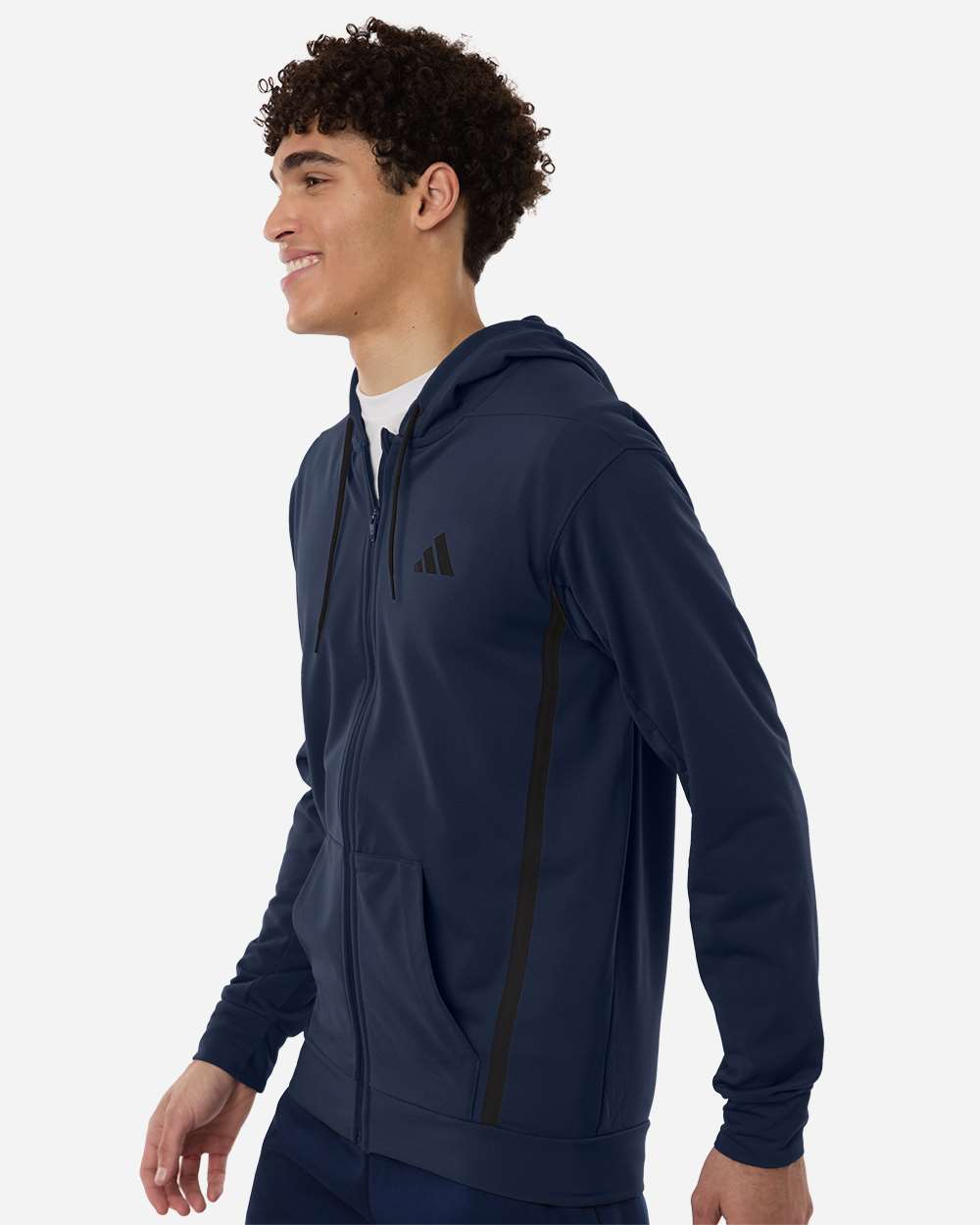 Adidas Men's Game & Go Fleece Full-Zip Hooded Sweatshirt
