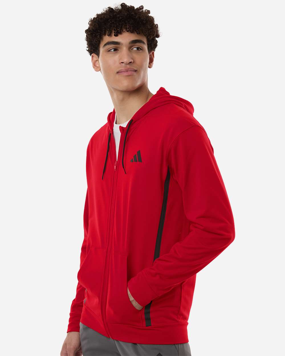 Adidas Men's Game & Go Fleece Full-Zip Hooded Sweatshirt