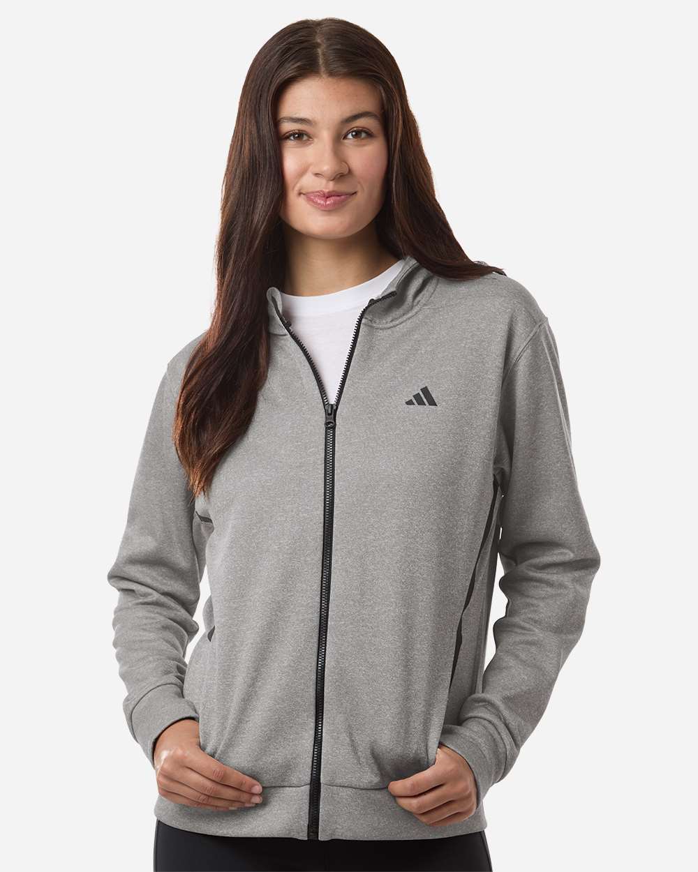 Adidas Women's Game & Go Fleece Full-Zip Hooded Sweatshirt