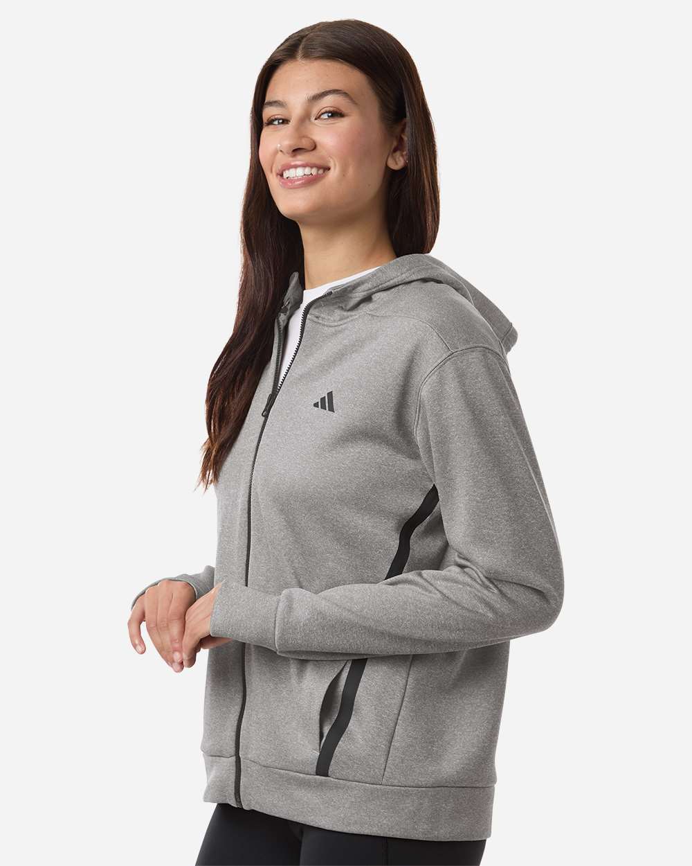 Adidas Women's Game & Go Fleece Full-Zip Hooded Sweatshirt