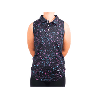 Polo negro con salpicaduras de pintura para mujer - XS