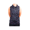 Womens Black Paint Splatter Polo
