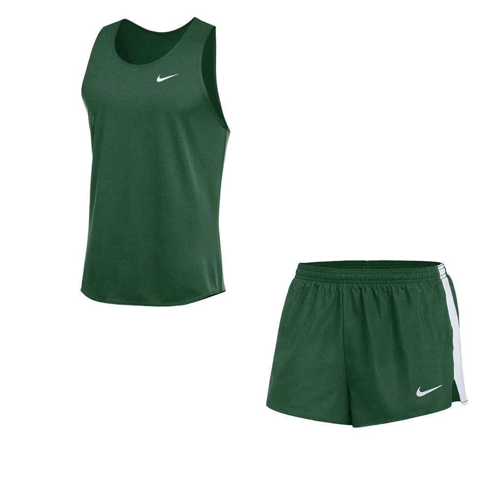 Nike Men's Dri-Fit Stock Fast Set - Singlet and 2IN Short green color