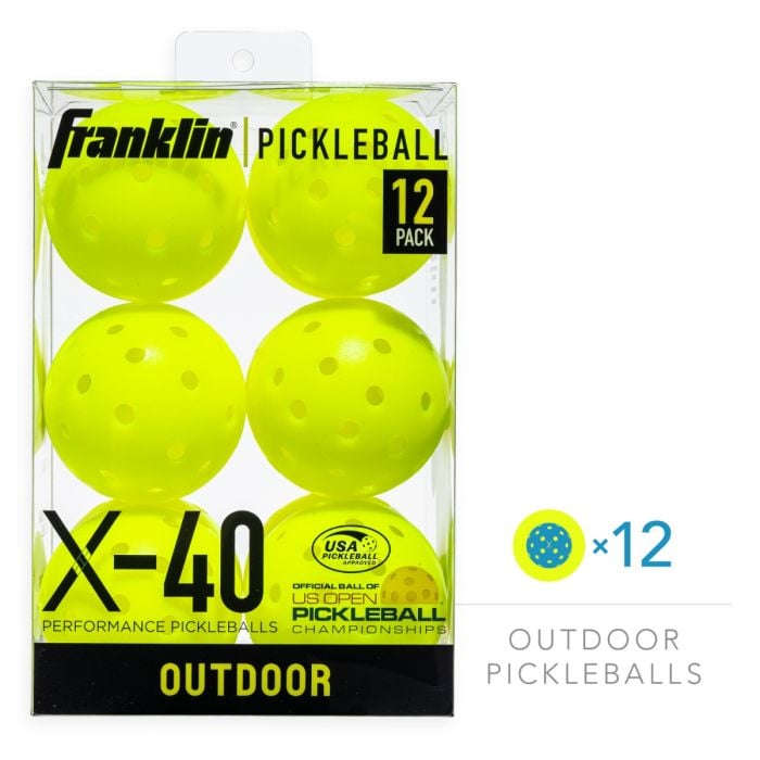 Franklin X-40 Outdoor Pickleball 12 Pack - Optic